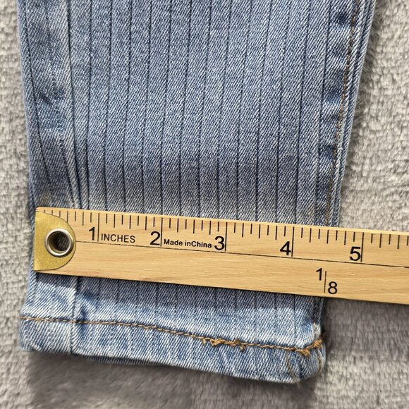 Curve Appeal Jeans Womens 4 High Rise Essential Skinny Pinstripe Denim Pants - Picture 11 of 11